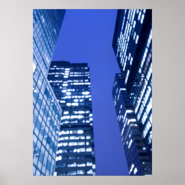 Póster Vista ascendente desenfocada de las ventanas de ed (Frente)