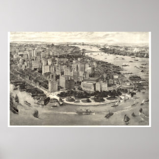 Póster Vista asombrosa de la ciudad de Nueva York en 1905