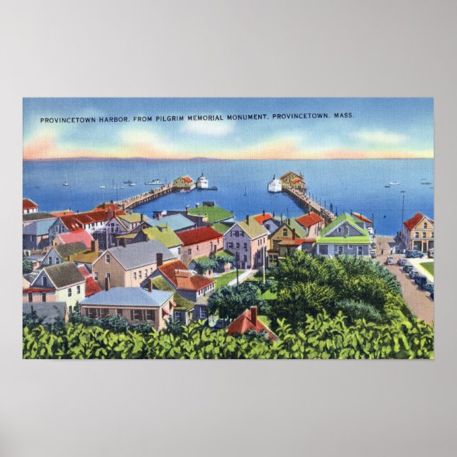 Póster Vista conmemorativa del peregrino al puerto (Frente)