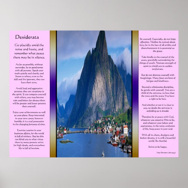 Póster Vista costera de Desiderata (Frente)