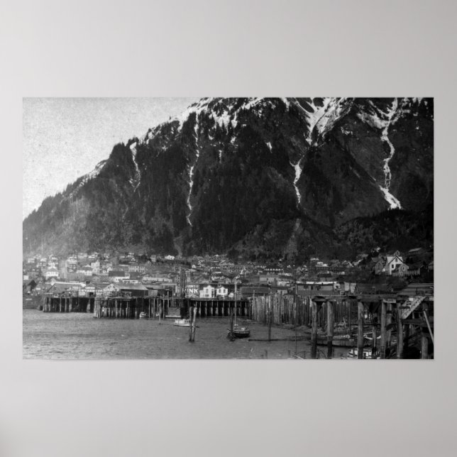 Póster Vista costera de Juneau, Alaska Fotografía (Frente)
