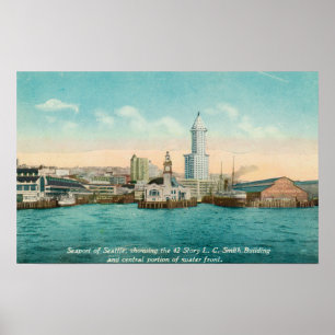Póster Vista costera de Port y Smith Tower