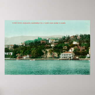 Póster Vista costera del club náutico de San Francisco