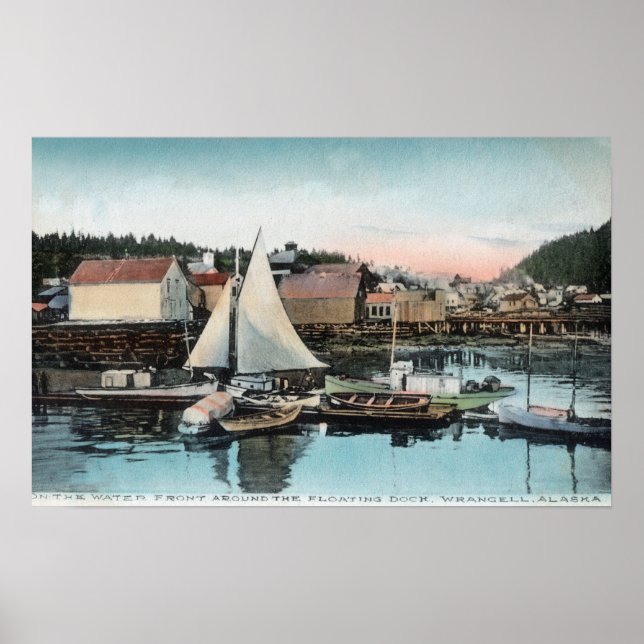 Póster Vista costera del muelle flotante (Frente)