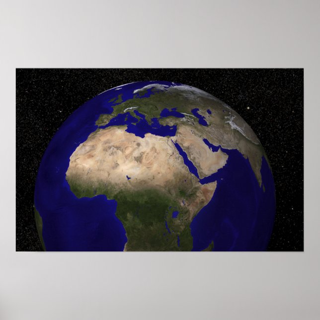 Póster Vista de África, Europa, Oriente Medio y En (Frente)