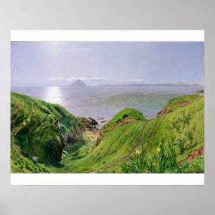 Póster Vista de Ailsa Craig y la Isla de Arran, 1860