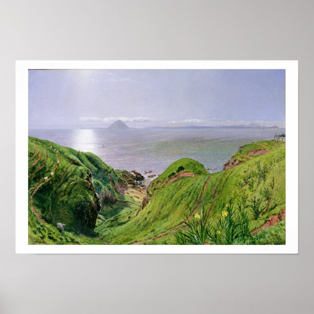 Póster Vista de Ailsa Craig y la Isla de Arran, 1860 (Frente)