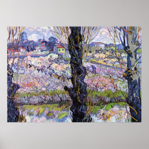 Póster Vista de Arlés, huerto en flor