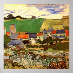 Póster Vista de Auvers Vincent van Gogh