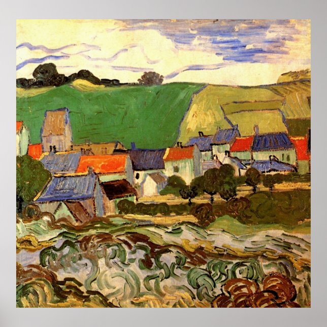 Póster Vista de Auvers Vincent van Gogh (Frente)
