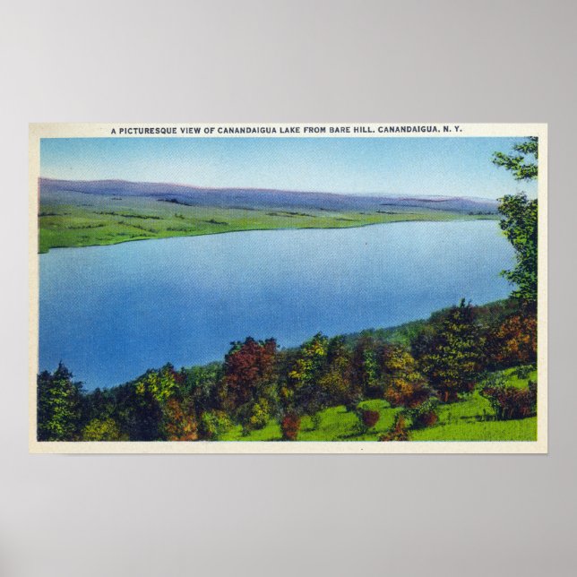 Póster Vista de Bare Hill del Lago Canandaigua (Frente)