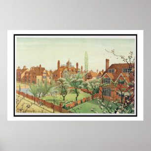 Póster Vista de Bedford Park, 1882 (color litho)