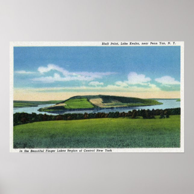 Póster Vista de Bluff Point cerca de Penn Yan (Frente)