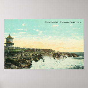 Póster Vista de Breakers en Vue de l'EauSanta Cruz, CA