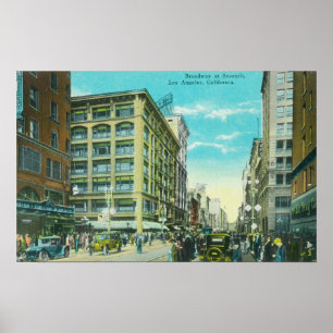 Póster Vista de Broadway y de la séptima esquina