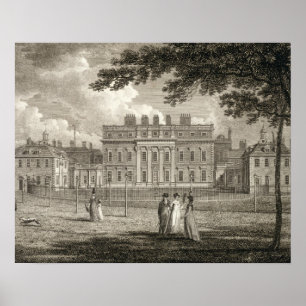 Póster Vista de Buckingham House, grabada por W. Knight,