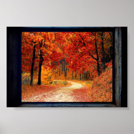 Póster Vista de caída con marco