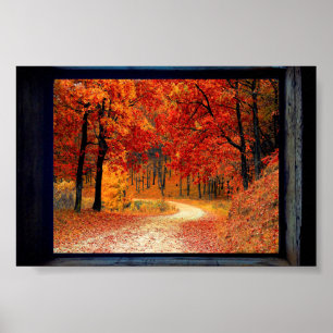 Póster Vista de caída con marco