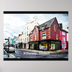 Póster vista de calle de Killarney, Irlanda