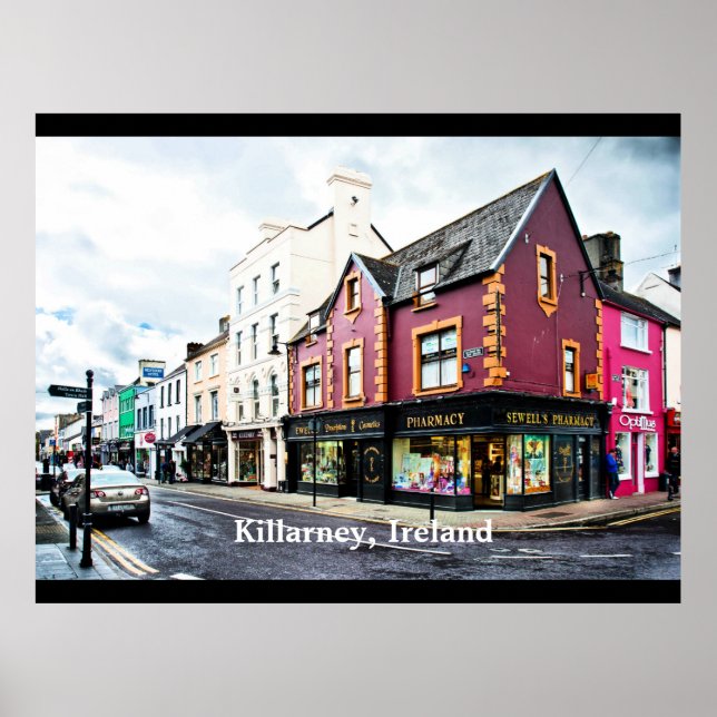 Póster vista de calle de Killarney, Irlanda (Frente)
