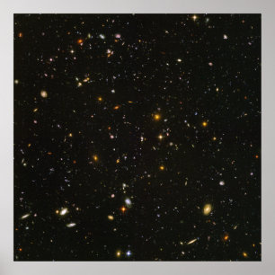 Póster Vista de campo ultraprofundo de hubble- HUDF- sin