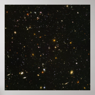 Póster Vista de campo ultraprofundo de hubble- HUDF- sin