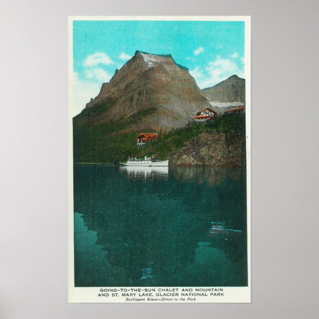 Póster Vista De Chalet De Going-To-The-Sun (Frente)