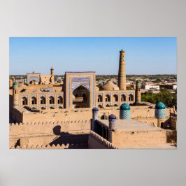 Póster Vista de Citadel Kunya-ark - Khiva, Uzbekistán