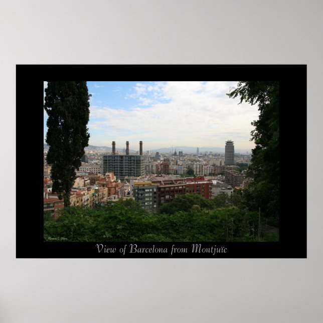 Póster Vista de ciudad de Barcelona (Frente)