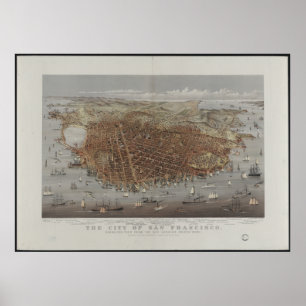 Póster Vista de ciudad de San Francisco