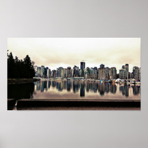 Póster Vista de ciudad de Vancouver