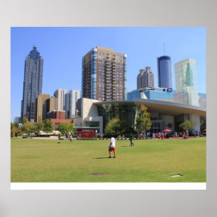 Póster vista de cola del centro de Atlanta