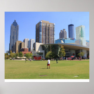 Póster vista de cola del centro de Atlanta