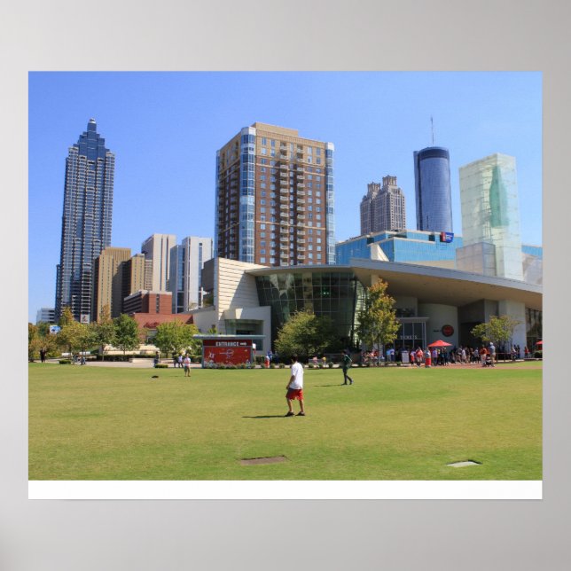 Póster vista de cola del centro de Atlanta (Frente)