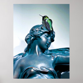 Póster vista de colibrí