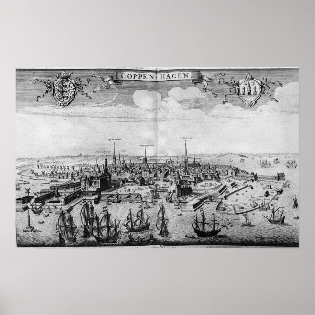 Póster Vista de Copenhague (Frente)