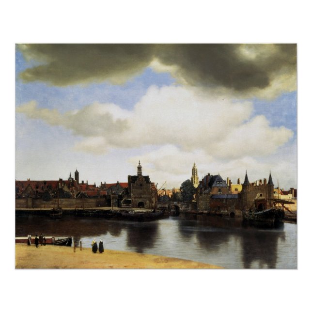 Póster Vista de Delft Johannes Vermeer Glossy (Anverso)