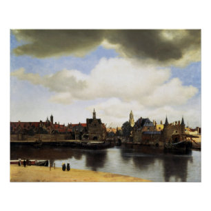 Póster Vista de Delft Juan Vermeer brillante