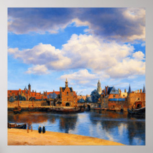 Póster Vista de Delft por Johannes Vermeer