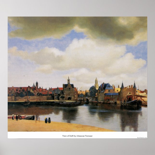 Póster Vista de Delft por Johannes Vermeer (Frente)
