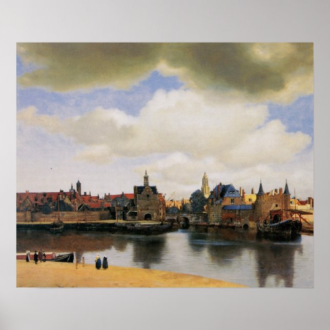 Póster Vista de Delft por Johannes Vermeer (Frente)