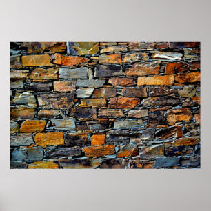 Póster Vista de detalle de una piedra antigua con