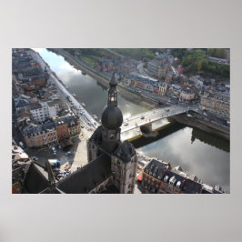 Póster Vista de Dinant y River Meuse, Bélgica