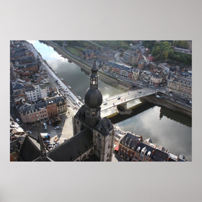 Póster Vista de Dinant y River Meuse, Bélgica (Frente)