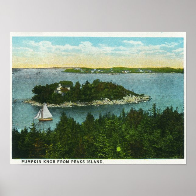Póster Vista de dos faros desde Cape Elizabeth (Frente)