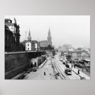 Póster Vista de Dresden desde la Bruehlsche Terrasse