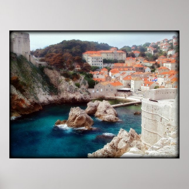 Póster Vista de Dubrovnik (Frente)