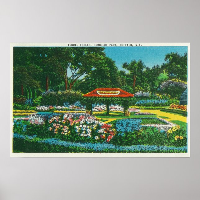 Póster Vista de Emblema Floral de Humboldt Park (Frente)