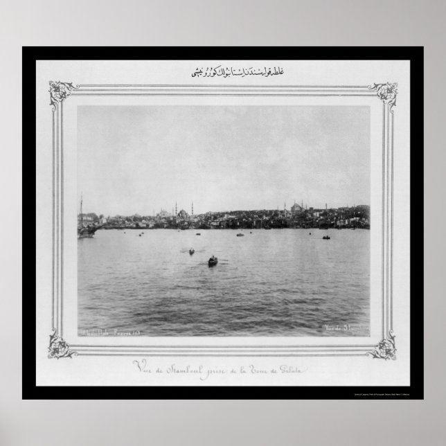 Póster Vista de Estambul desde Galata 1885 (Frente)