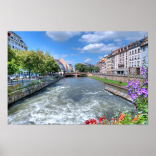Póster Vista de Estrasburgo desde el puente en día brilla